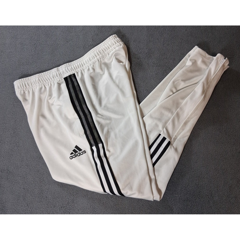 Adidas Mens Tiro Aeroready Track Pants Size M Medium White Black 3 Stripe Soccer